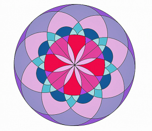 Väritetty mallikuva ympyröistä