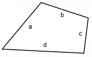 nelikulmio jolla sivut a,b,c ja d